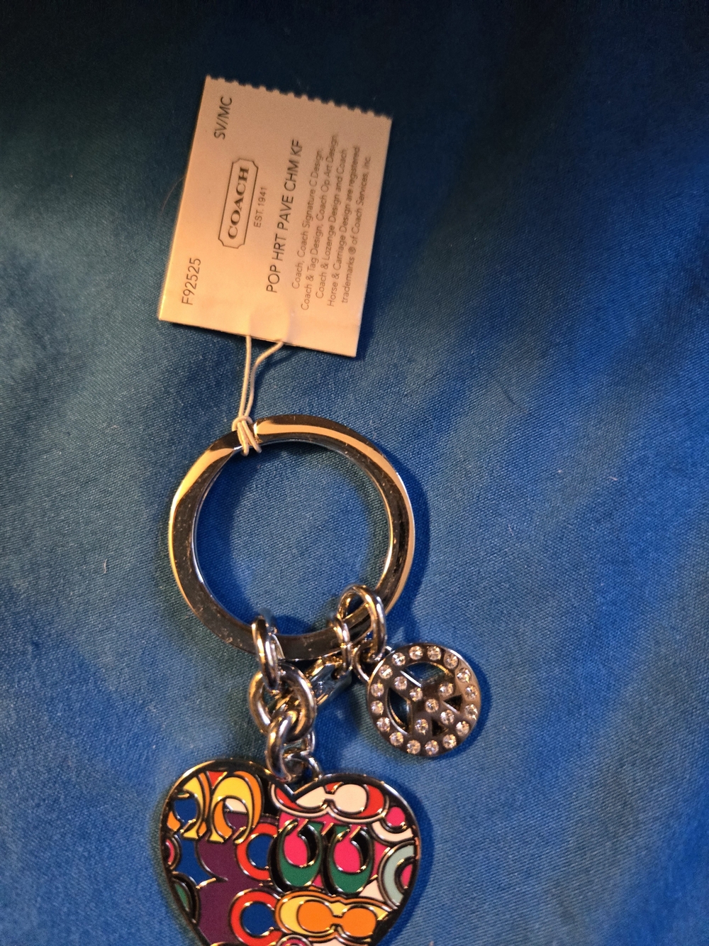 Coach Multicolor Heart Charm Keyring - Coach